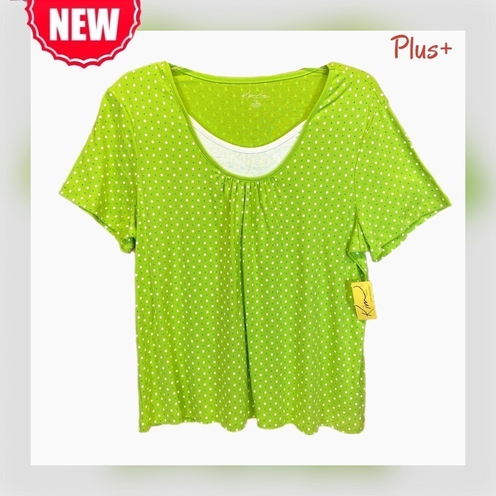Kim Rogers 1X T top layered look removed tags to launder new never worn NWOT - Picture 3 of 8